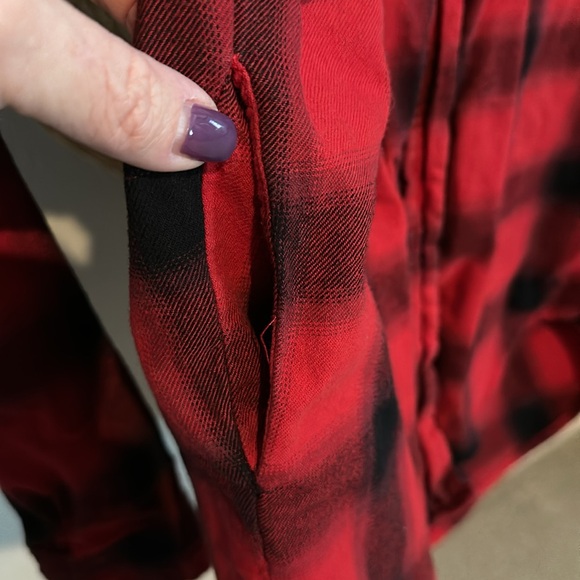 Mossimo || red, and black flannel plaid with pockets oversized - Picture 3 of 6